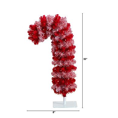 nearly natural 30-in. Pre-Lit Artificial Candy Cane Christmas Tree