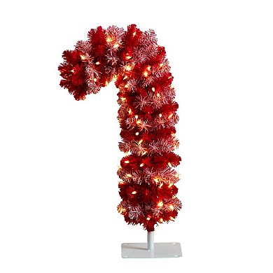 nearly natural 30-in. Pre-Lit Artificial Candy Cane Christmas Tree
