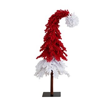 nearly natural 7-ft. Holiday Red Santa’s Hat Christmas Tree