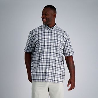 Big & Tall Haggar® Short Sleeve Button-Down Linen Shirt
