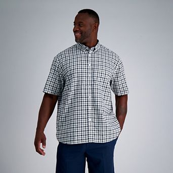 Big & Tall Haggar® Short Sleeve Button-Down Linen Shirt