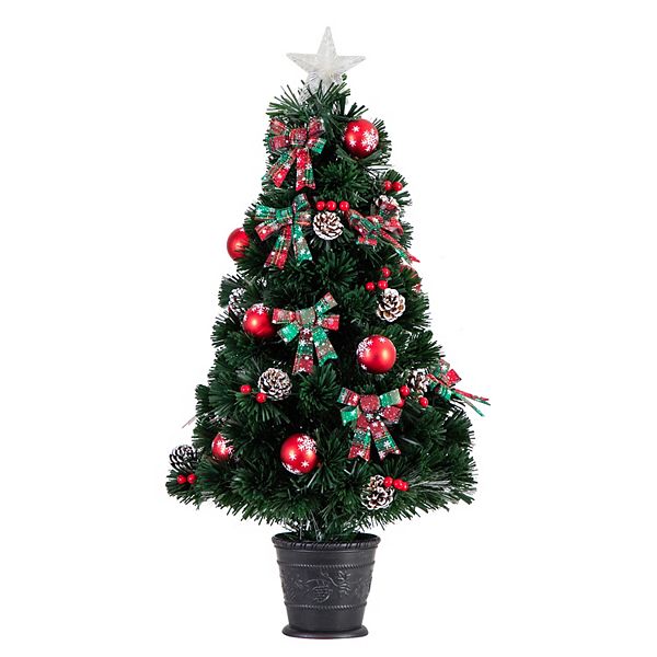 nearly natural 36 in Pre-Lit Fiber Optic Cosmopolitan Star Topped Artificial Christmas Tree