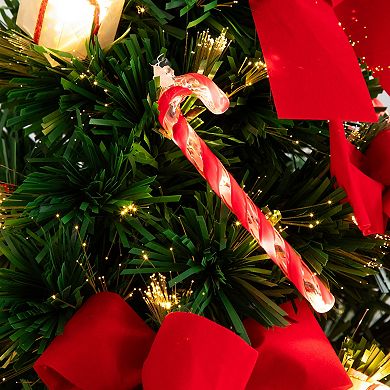 nearly natural 24-in. Pre-Lit Fiber Optic Classic Star Topped Artificial Christmas Tree