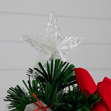 nearly natural 24-in. Pre-Lit Fiber Optic Classic Star Topped Artificial Christmas Tree