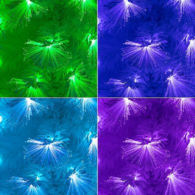 nearly natural 6-ft. Pre-Lit Fiber Optic Artificial White Christmas Tree with Star Tree Topper