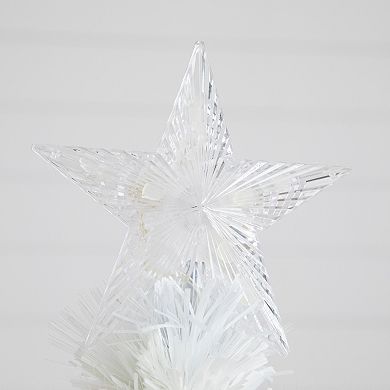 nearly natural 6-ft. Pre-Lit Fiber Optic Artificial White Christmas Tree with Star Tree Topper
