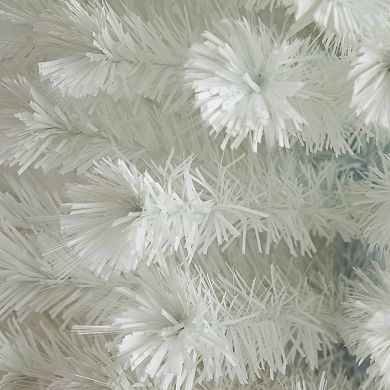 nearly natural 6-ft. Pre-Lit Fiber Optic Artificial White Christmas Tree with Star Tree Topper