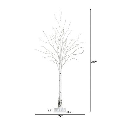 nearly natural 3-ft. Pre-Lit Artificial White Birch Tree