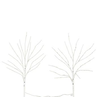 nearly natural 24 in Pre-Lit Artificial White Birch Branches 2 pc Set