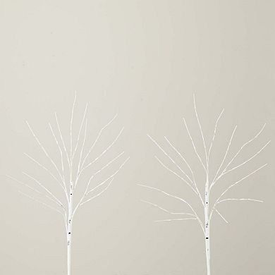 nearly natural 24-in. Pre-Lit Artificial White Birch Branches 2-piece Set