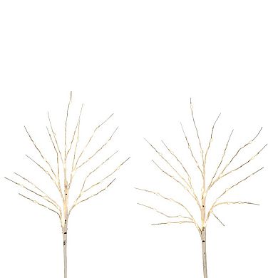nearly natural 24-in. Pre-Lit Artificial White Birch Branches 2-piece Set
