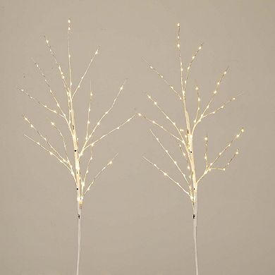 nearly natural 36-in. Pre-Lit Artificial White Birch Branches 2-piece Set