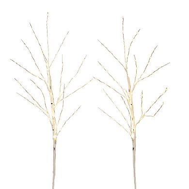 nearly natural 36-in. Pre-Lit Artificial White Birch Branches 2-piece Set