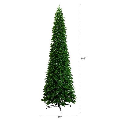 nearly natural 15-ft. Artificial Slim Green Mountain Pine Christmas Tree