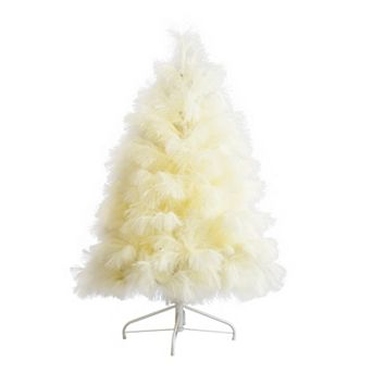 nearly natural 4-ft. Artificial Off-White Pampas Grass Christmas Tree