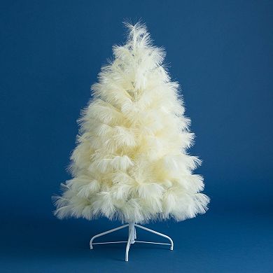 nearly natural 4-ft. Artificial Off-White Pampas Grass Christmas Tree