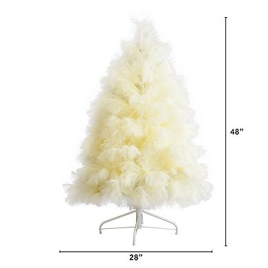 nearly natural 4-ft. Artificial Off-White Pampas Grass Christmas Tree