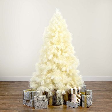 nearly natural 6-ft. Artificial Off-White Pampas Grass Christmas Tree
