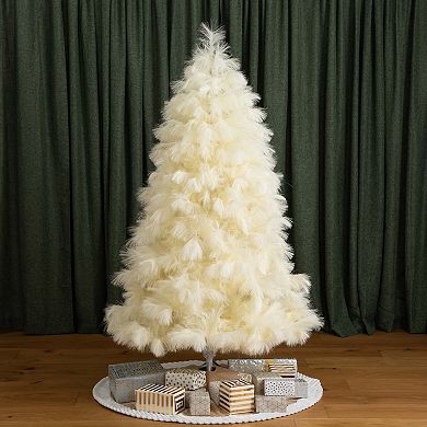 nearly natural 6-ft. Artificial Off-White Pampas Grass Christmas Tree