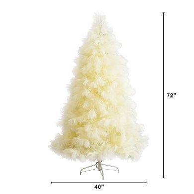 nearly natural 6-ft. Artificial Off-White Pampas Grass Christmas Tree