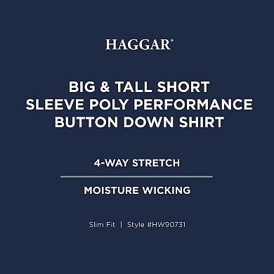Big & Tall Haggar® Performance Short Sleeve Button-Down Shirt