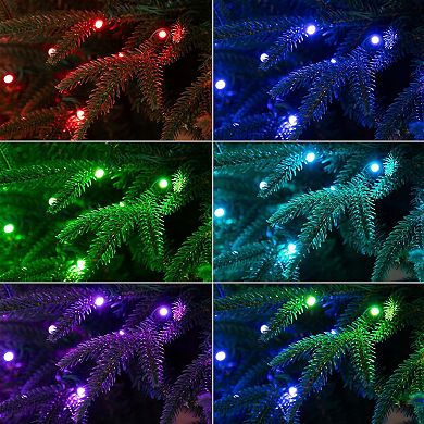 nearly natural 6-ft. Pre-Lit Artificial Edmonton Fir Light Show Memory Shape Christmas Tree