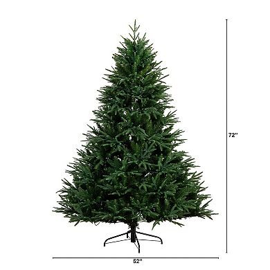nearly natural 6-ft. Pre-Lit Artificial Edmonton Fir Light Show Memory Shape Christmas Tree