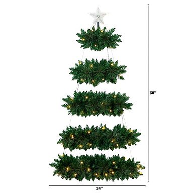 nearly natural 5-ft. Artificial Wall Hanging Christmas Tree