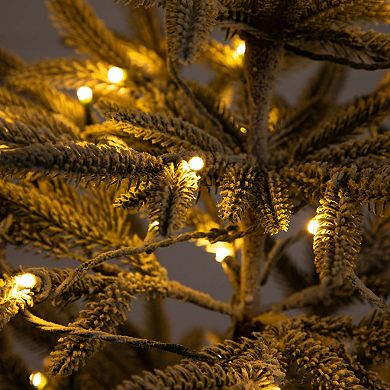 nearly natural 6-ft. Pre-Lit Artificial Flocked Woodland Fir Christmas Tree
