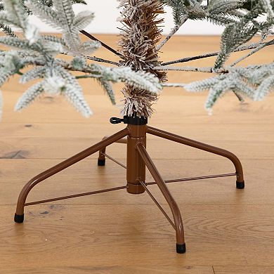 nearly natural 6-ft. Pre-Lit Artificial Flocked Woodland Fir Christmas Tree