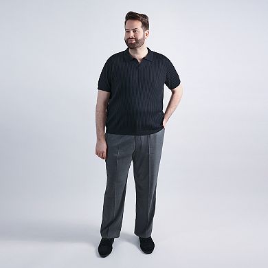 Big & Tall Haggar® Men's Johnny Collar Slim Fit Ribbed Sweater