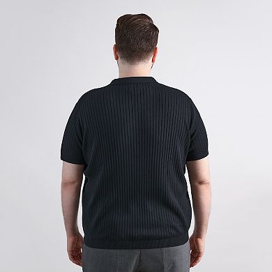 Big & Tall Haggar® Men's Johnny Collar Slim Fit Ribbed Sweater