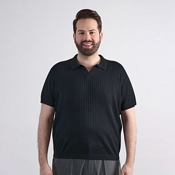 Big & Tall Haggar® Men's Johnny Collar Slim Fit Ribbed Sweater