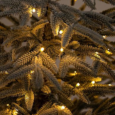 nearly natural 7-ft. Pre-Lit Artificial Flocked Woodland Fir Christmas Tree