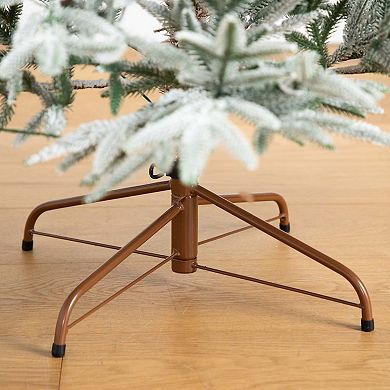 nearly natural 7-ft. Pre-Lit Artificial Flocked Woodland Fir Christmas Tree