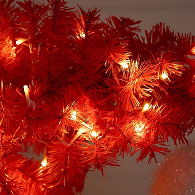 nearly natural 5-ft. Pre-Lit Artificial Holiday Red Santa’s Hat Christmas Tree