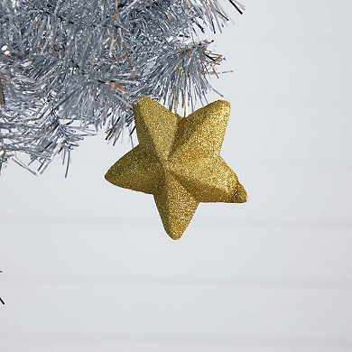 nearly natural 5-ft. Artificial Silver Tinsel Holiday Santa's Hat Christmas Tree with Star Topper