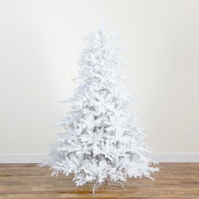 nearly natural 7-ft. Pre-Lit Artificial White California Spruce Christmas Tree