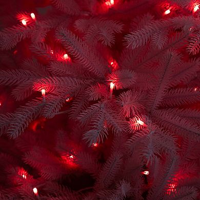 nearly natural 7-ft. Pre-Lit Artificial White California Spruce Christmas Tree