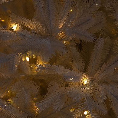 nearly natural 7-ft. Pre-Lit Artificial White California Spruce Christmas Tree