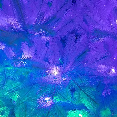 nearly natural 7-ft. Pre-Lit Artificial White California Spruce Christmas Tree