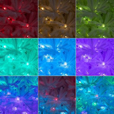 nearly natural 7-ft. Pre-Lit Artificial White California Spruce Christmas Tree