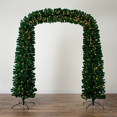 nearly natural 8-ft. Pre-Lit Artificial Holiday Green Christmas Pine Archway