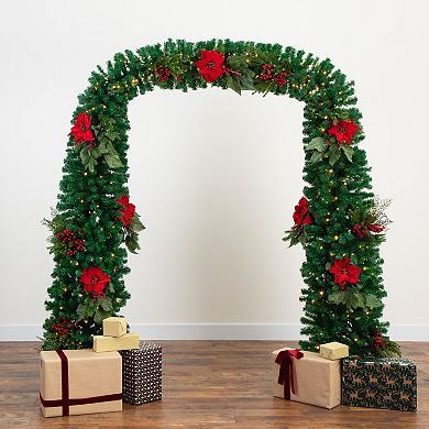 nearly natural 8-ft. Pre-Lit Artificial Holiday Green Christmas Pine Archway