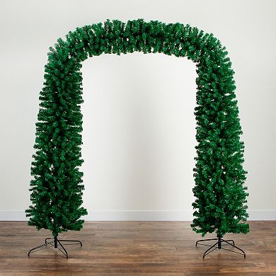 nearly natural 8-ft. Pre-Lit Artificial Holiday Green Christmas Pine Archway