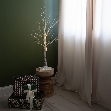 nearly natural 3-ft. Pre-Lit Artificial White Birch Tree