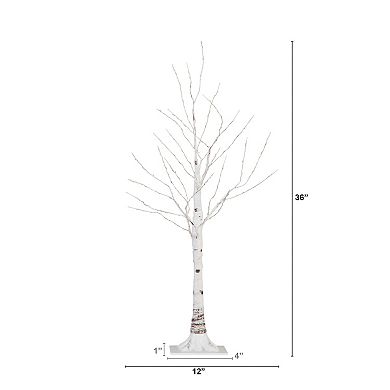 nearly natural 3-ft. Pre-Lit Artificial White Birch Tree