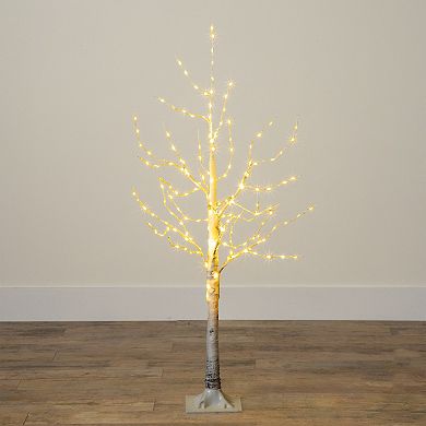 nearly natural 4-ft. Pre-Lit Artificial White Birch Tree