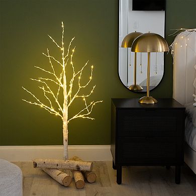 nearly natural 4-ft. Pre-Lit Artificial White Birch Tree