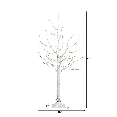 nearly natural 4-ft. Pre-Lit Artificial White Birch Tree